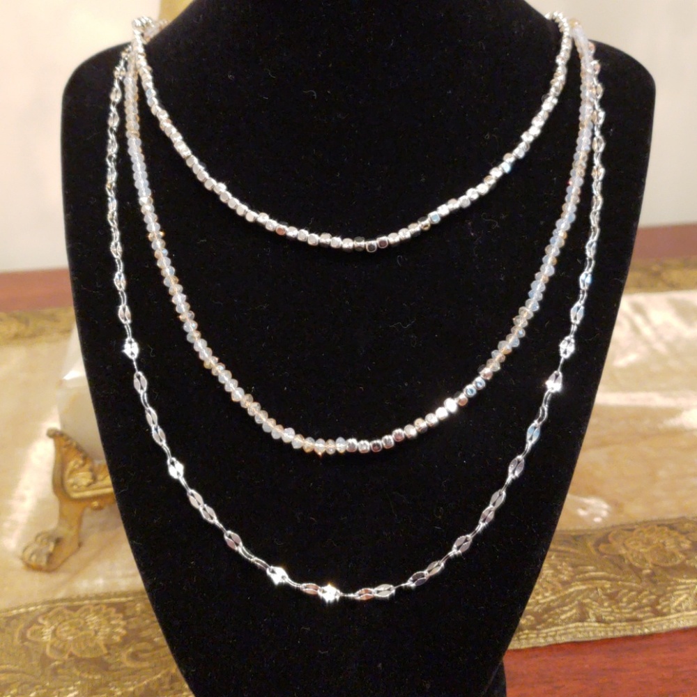 Spring Street 3 row Glitzy Necklace - NWT